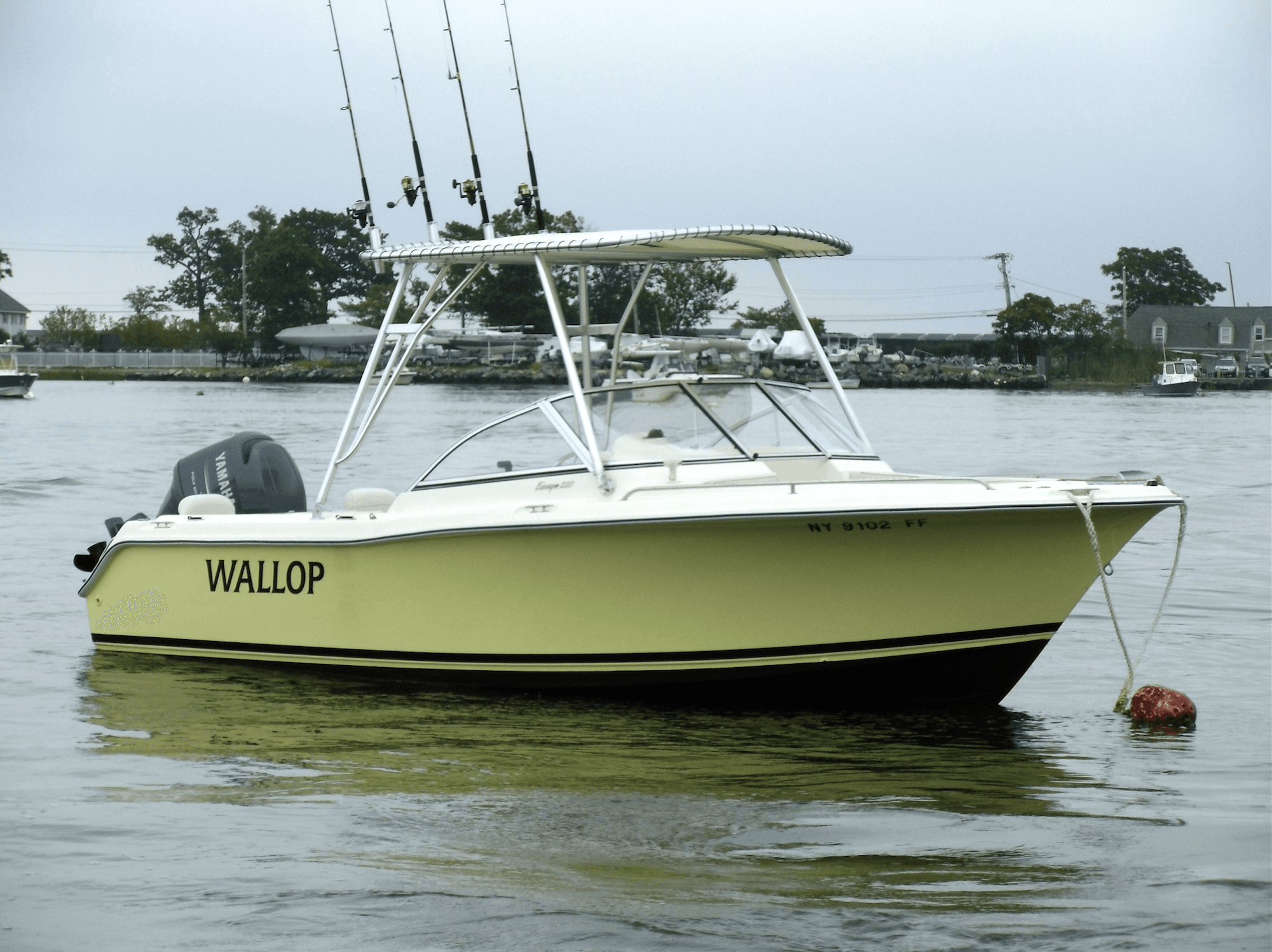Atlantic Towers® SunTop installation on a dual console boat