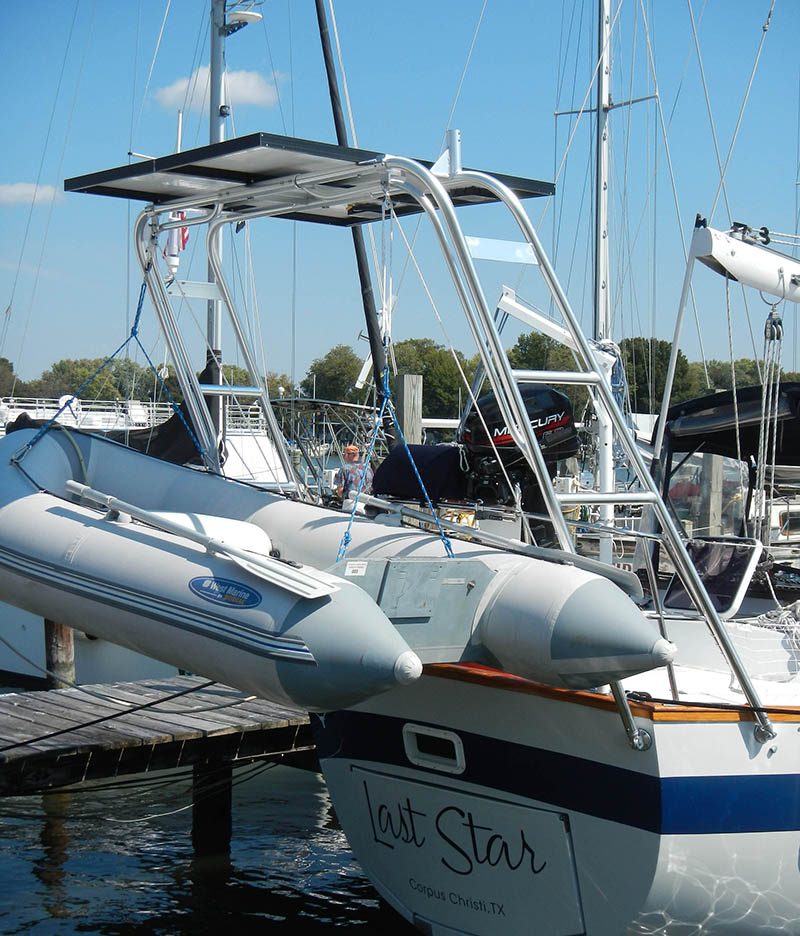 sailboat solar panel arch