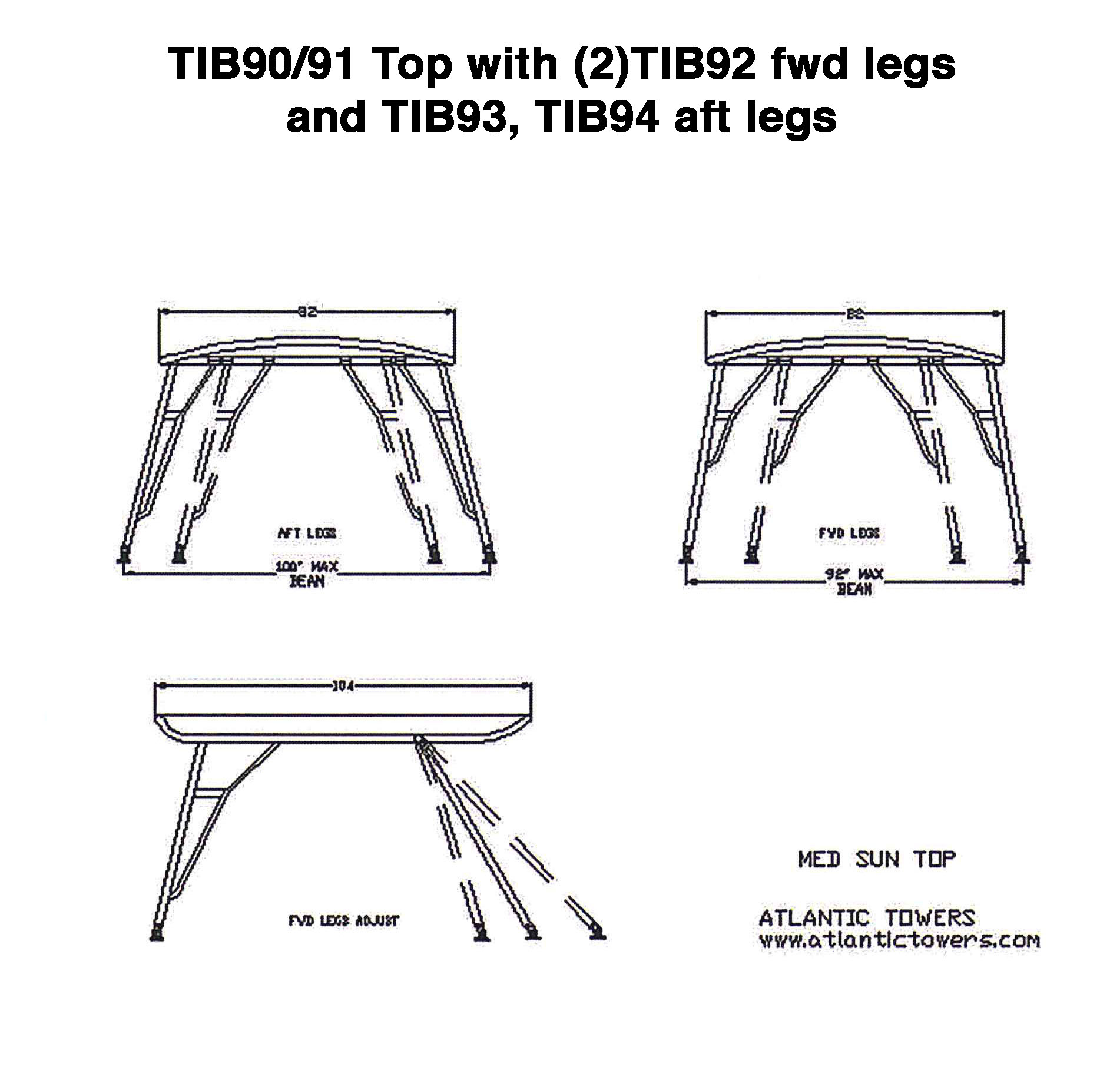 Mediterranean SunTop adjustable leg and beam drawing