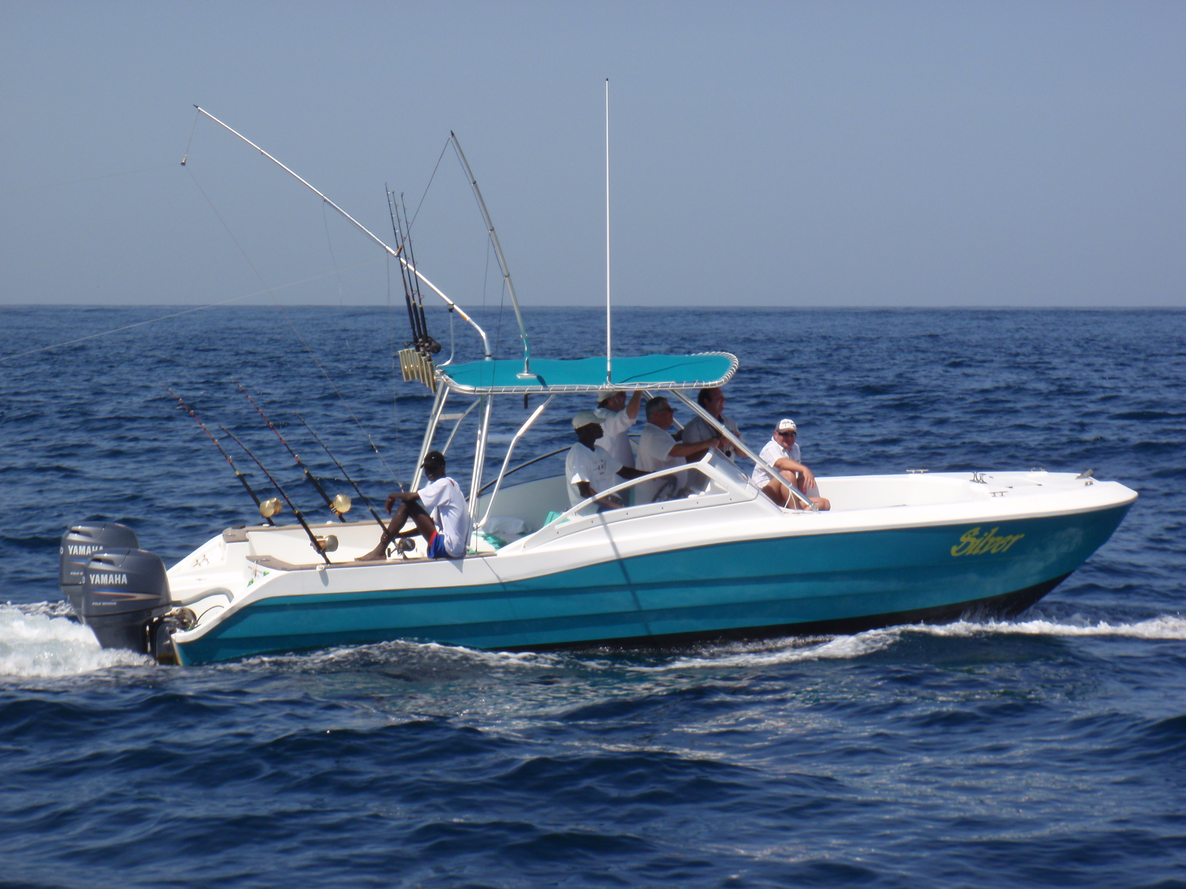 Sportfishing SunTop installed on a dual-console boat